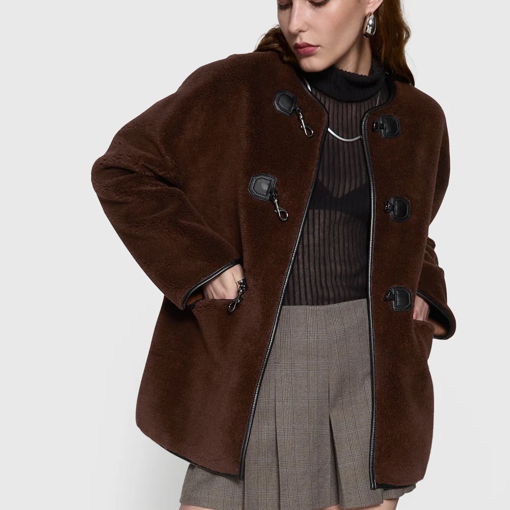 Rebecca Minkoff Shearling Toggle Jacket
